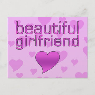 Schönes Girlfriend Pink & Lila Liebe Herz Postkarte