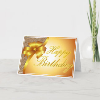 Schönes glänzendes Goldband Geburtstag Karte