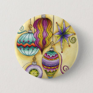 Schönes Glas farbenfrohe Weihnachtsschmuck Button