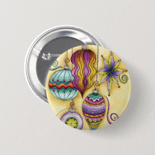 Schönes Glas farbenfrohe Weihnachtsschmuck Button (Vorne & Hinten)