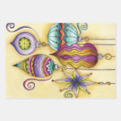 Schönes Glas farbenfrohe Weihnachtsschmuck Geschenkpapier Set (Vorderseite)