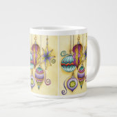 Schönes Glas farbenfrohe Weihnachtsschmuck Jumbo-Tasse (Vorderseite Rechts)