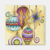 Schönes Glas farbenfrohe Weihnachtsschmuck Magnet (Vorne)