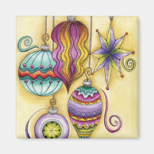 Schönes Glas farbenfrohe Weihnachtsschmuck Magnet (Vorne)