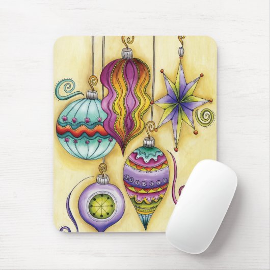 Schönes Glas farbenfrohe Weihnachtsschmuck Mousepad (Mit Mouse)
