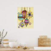 Schönes Glas farbenfrohe Weihnachtsschmuck Poster (Küche)