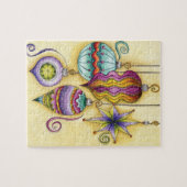 Schönes Glas farbenfrohe Weihnachtsschmuck Puzzle (Horizontal)