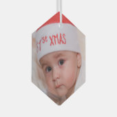 Schönes Glas Foto Weihnachtsschmuck (Vorderseite Rechts)