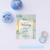 Schönes Glas Gold Hochzeit einladen Türkis Flyer (Einzeln)