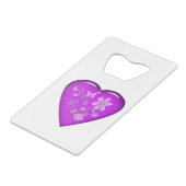 Schönes Glasbläserherz Geldbeutel Flaschenöffner (Vorderseite Schrägansicht)