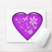 Schönes gläsernes Blumenherz Mousepad (Mit Mouse)