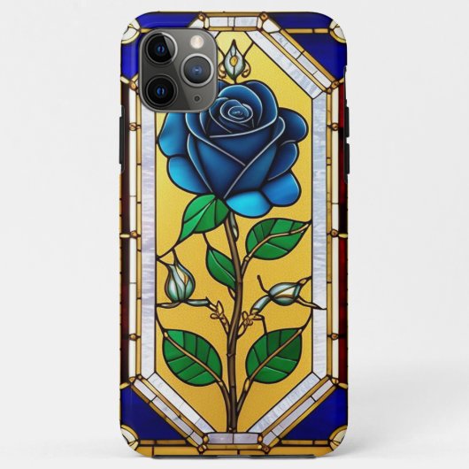 Schönes Glasfenster mit blauer Rose Case-Mate iPhone Hülle (Rückseite)