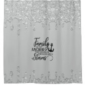 Schönes Glitzer-Familienangebot Duschvorhang (Vorderseite)