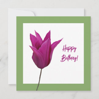 Schönes Glück Geburtstag heiß rosa Tulpe floral Karte