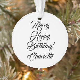 Schönes Glückliches Geburtstags-Name elegante Schr Ornament