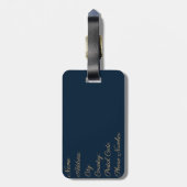 Schönes Gold Art Deco tulips Gepäckstück Gepäckanhänger (Rückseite vertikal)