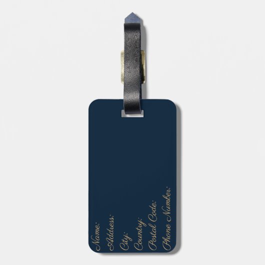 Schönes Gold Art Deco tulips Gepäckstück Gepäckanhänger (Rückseite vertikal)