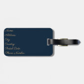 Schönes Gold Art Deco tulips Gepäckstück Gepäckanhänger (Rückseite horizontal)