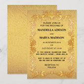 Schönes Gold Einladung (Vorne/Hinten)