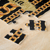 Schönes Gold Eleganter Chic Custom Puzzle (Seite)