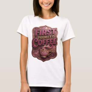 Schönes Gold ERSTES GEbot IST KAFFEE T-Shirt