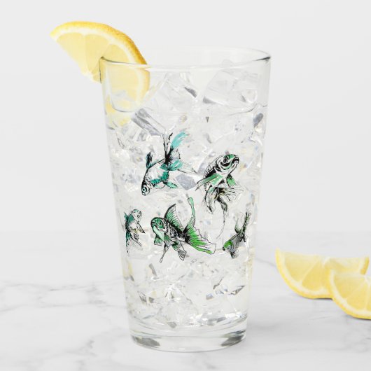 Schönes Gold Fish Glass Glas (Vorderseite Ice)