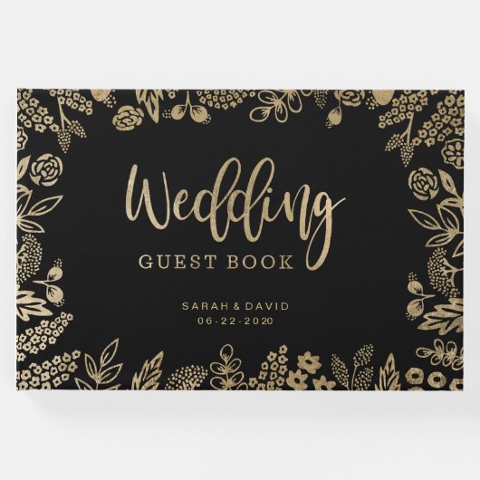 Schönes Gold Foil Wedding Gästebuch (Vorderseite)
