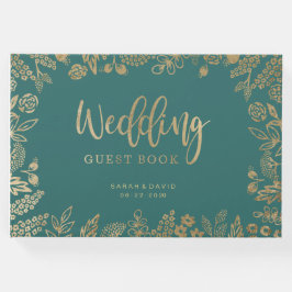 Schönes Gold Foil Wedding Gästebuch