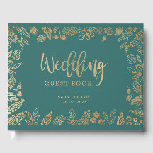 Schönes Gold Foil Wedding Gästebuch