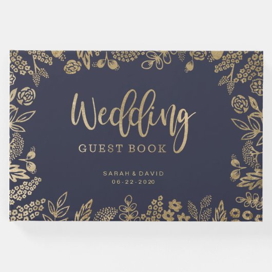 Schönes Gold Foil Wedding Gästebuch (Vorderseite)