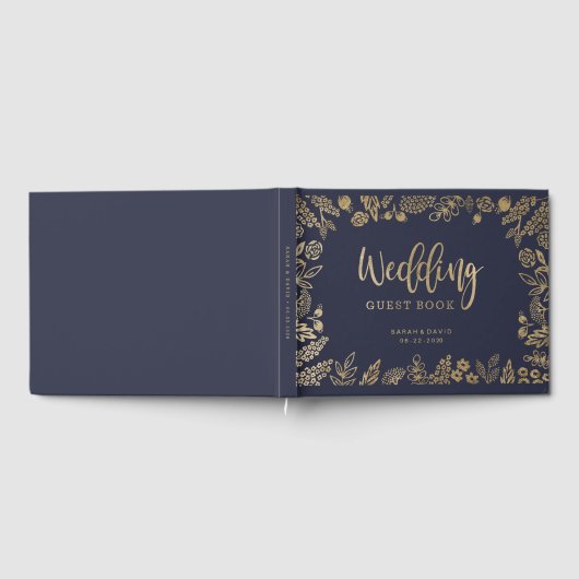 Schönes Gold Foil Wedding Gästebuch (Voll)