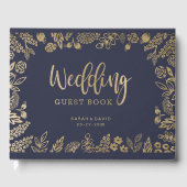 Schönes Gold Foil Wedding Gästebuch (Vorderseite)