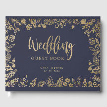 Schönes Gold Foil Wedding Gästebuch