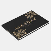 Schönes Gold Foil Wedding Gästebuch (Ecke)