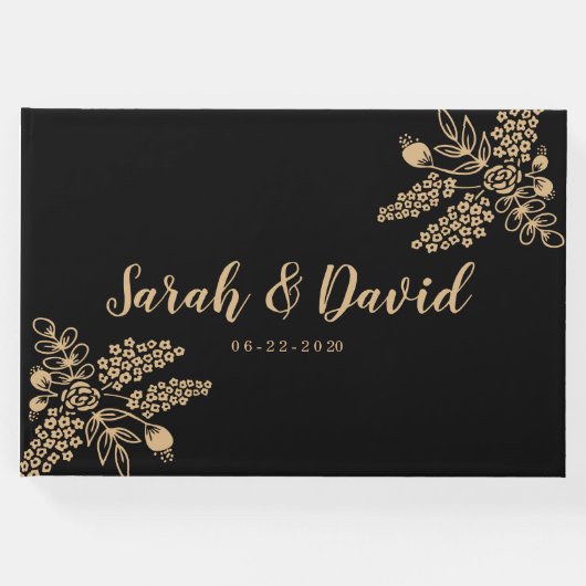 Schönes Gold Foil Wedding Gästebuch (Vorderseite)