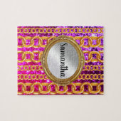 Schönes Gold Glitzer Monogram Chic Elegant Puzzle (Horizontal)