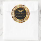 Schönes Gold Metallic und Black Runder Aufkleber (Tasche)