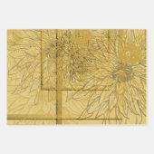 Schönes Gold Orange Green Floral Muster Geschenkpapier Set (Vorderseite 3)