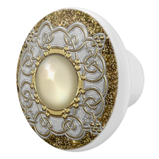 Schönes Gold & Silver mit Perl Jewel Design Keramikknauf (Rechts)