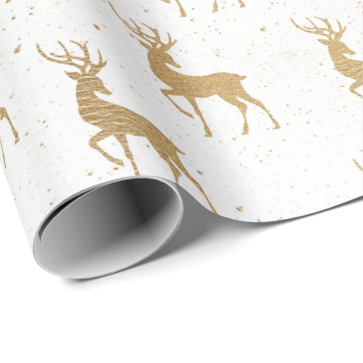 Schönes Gold Weihnachtsmuster Geschenkpapier (Rolleneckpunkt)