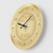 Schönes Golden 50. Hochzeitstag Große Wanduhr (Winkel)