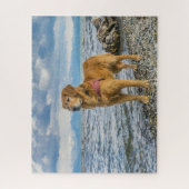 Schönes Golden Retriever Dog Beach Foto Puzzle (Vertikal)