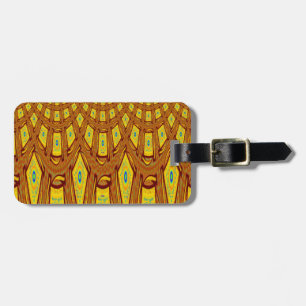 Schönes goldenbraunes afrikanisches Tribal-Print-V Gepäckanhänger