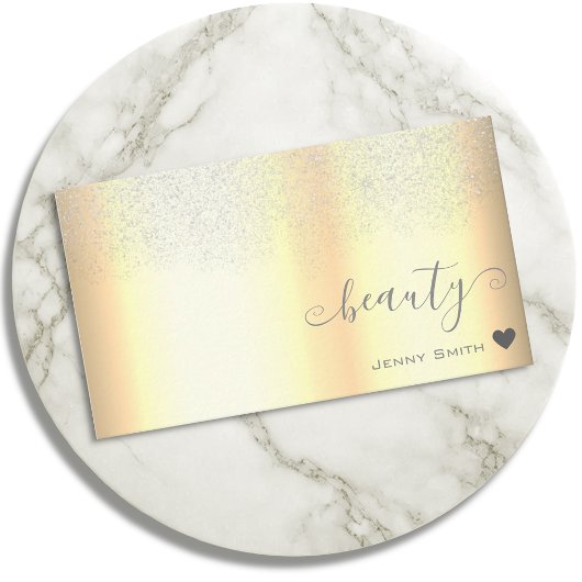 Schönes Goldenes Design mit Silver Glitzer Rain Visitenkarte