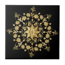 Schönes goldenes Mandala-Muster Elegantes Schwarz