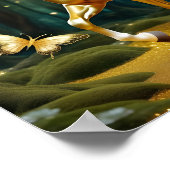 Schönes goldenes Pferd, Fantasiekunst Poster (Ecke)