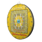 Schönes, goldgelb phantastisches Grafikdesign Dartscheibe (Vorderseite rechts)