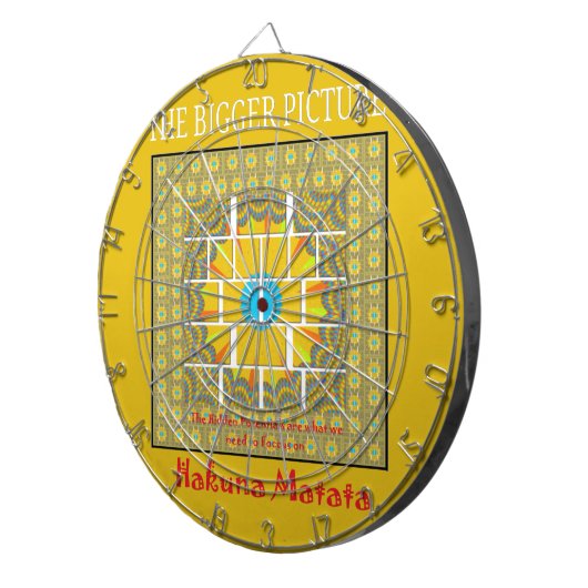 Schönes, goldgelb phantastisches Grafikdesign Dartscheibe (Vorderseite rechts)