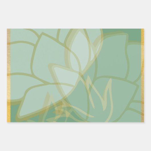 Schönes goldgrünes, rosa, orangefarbenes Muster Geschenkpapier Set (Vorderseite 2)