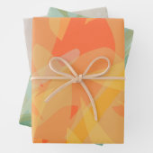 Schönes goldgrünes, rosa, orangefarbenes Muster Geschenkpapier Set (Beispiel)